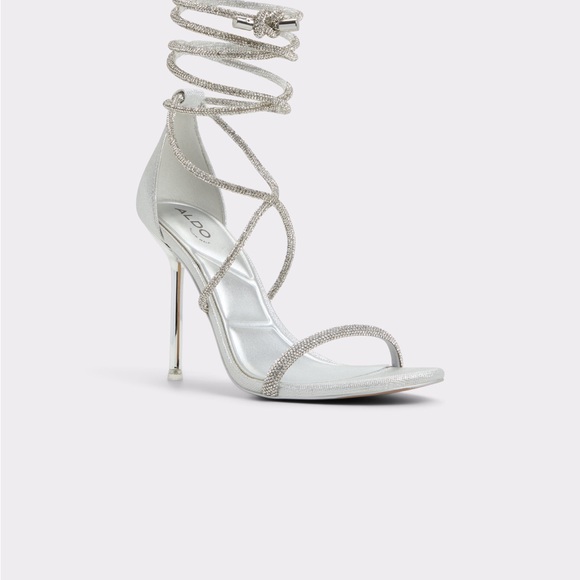 Aldo Shoes - ALDO Silver Strappy Heels
